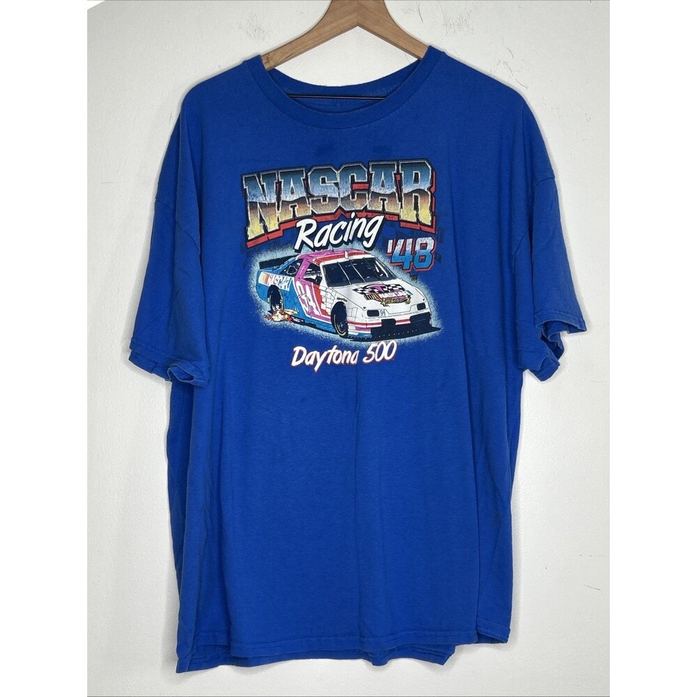 NASCAR Racing T-Shirt Mens XXXL Blue Daytona 500 Graphic Short Sleeve Tee